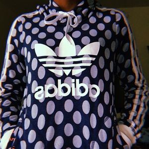 blue polka dot hoodie